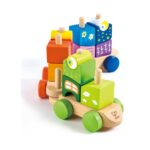 Разноцветно влакче с дървени кубчета, Hape – снимка 4 от 4