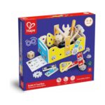Дървен конструктор с инструменти в кутия 83 части, Hape – снимка 7 от 12