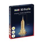 3D пъзел Емпайър Стейт Билдинг, Revell: тъмносиня кутия „3D Puzzle Empire State Building“ със златист модел на небостъргача.
