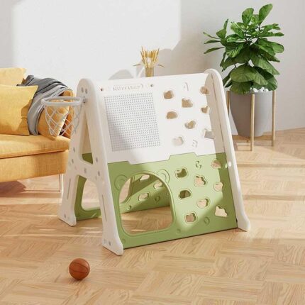 Детска стена за катерене 5 в 1 зелена, Feelkids