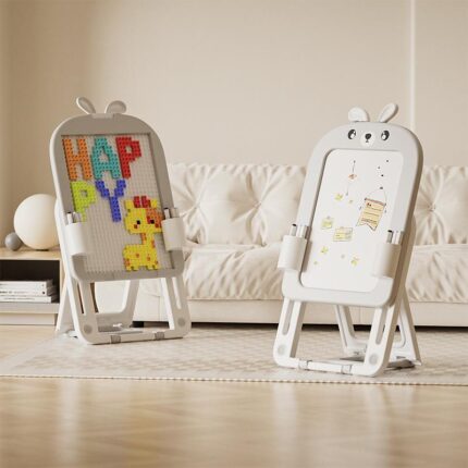 Детска дъска за рисуване 2 в 1 зайче сива, Feelkids