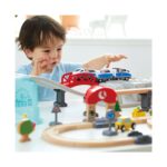 Дървен комплект градски влак 48 части, Hape – снимка 7 от 8