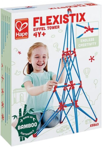 Бамбуков конструктор Айфелова кула 62 части, Hape