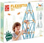 Бамбуков конструктор Flexistix кули 132 части, Hape