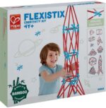 Бамбуков конструктор Flexistix 133 части, Hape