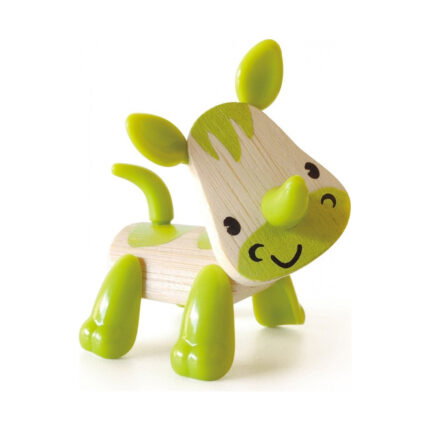 Бамбукова играчка Мини животни Носорог, Hape