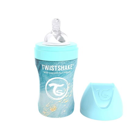 Бебешко шише 260 мл, синьо, Twistshake