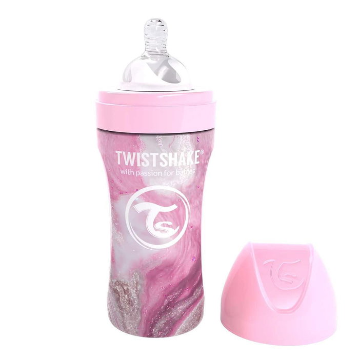 bebeshko-shishe-twistshake-330-ml-ot-nerazhdaema-stomana-mramorno-rozovo-451649994 Бебешко шише 330 мл мраморно розово Twistshake