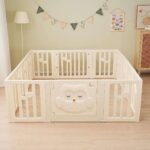 Бебешка ограда 3 в 1 бухалче с кош и дъска за рисуване, Feelkids - Image 2