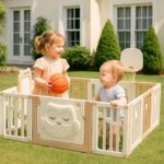 Бебешка ограда 3 в 1 бухалче с кош и дъска за рисуване, Feelkids - Image 4