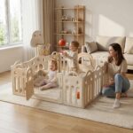 Бебешка ограда 3 в 1 кафява кола, Feelkids - Image 3