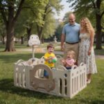 Бебешка ограда 3 в 1 кафява кола, Feelkids - Image 2