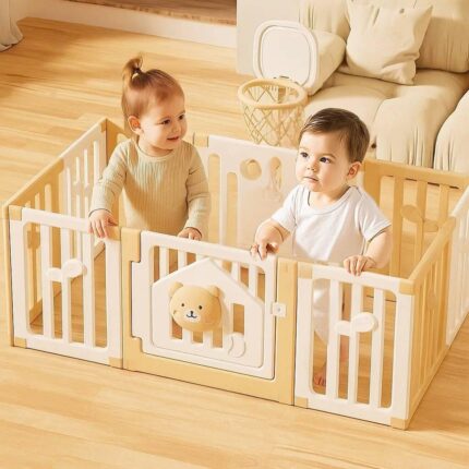 Сгъваема бебешка ограда с активности Мечо, Feelkids