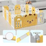 Сгъваема бебешка ограда Sunny Bear жълто бяла, Feelkids - Image 5