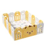 Сгъваема бебешка ограда Sunny Bear жълто бяла, Feelkids - Image 4