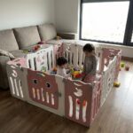 Бебешка ограда за игра розово бухалче, Feelkids - Image 3