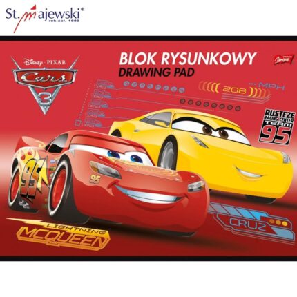 Блокче за рисуване Cars A4 бяло 20 листа, St.Majewski