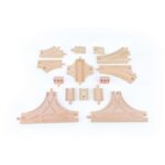 Дървен комплект допълнителни железопътни линии, 14 броя, Hape - Image 2