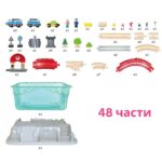 Дървен комплект Градски влак 48 части, Hape - Image 4