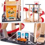 Дървена каскадна писта с гараж 3 части, Hape - Image 6