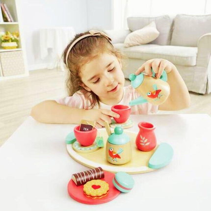 Дървен Комплект за Игра Време за чай, 14 части, Hape