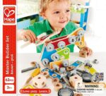 Дървен конструктор Майстор строител 62 части, Hape