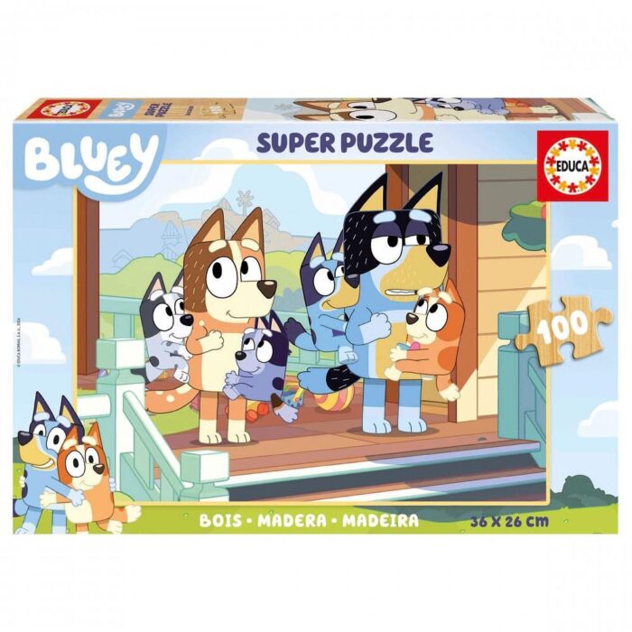 Дървен пъзел, Educa, Bluey, 100 части Дървен пъзел Bluey 100 части, Educa
