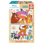 Дървен пъзел Дисни животни 2 x 16 части, Educa