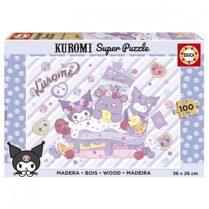 Дървен пъзел Kuromi, 100 части, Educa