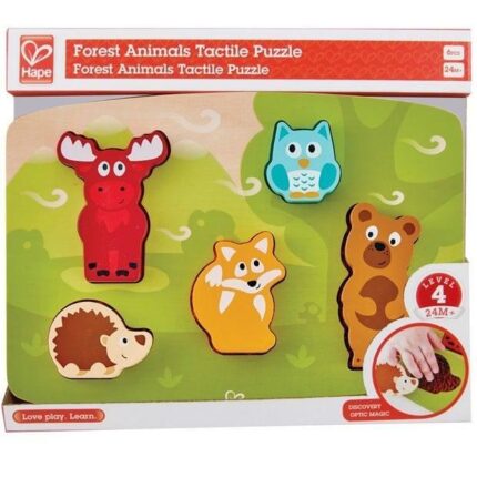 Дървен пъзел Горски животни 6 части, Hape