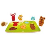 Дървен пъзел Горски животни 6 части, Hape - Image 2