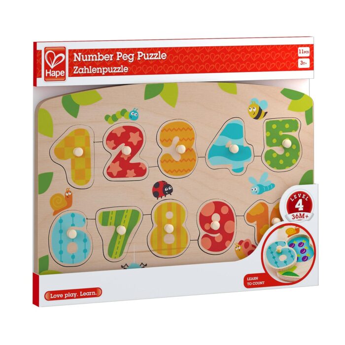Дървен пъзел с цифри Дървен пъзел с цифри, Hape