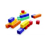 Дървен пъзел с разноцветни кубчета, 21 части, Hape - Image 2