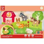 Дървен пъзел за игра Ферма Hape