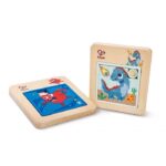 Дървен плъзгащ се пъзел, 16 части, Hape - Image 2