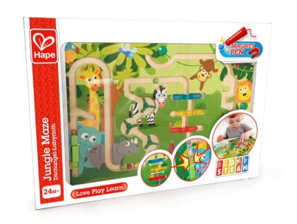 Дървена игра Магнитен лабиринт Джунгла, Hape