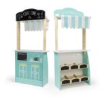 Дървена играчка Пазар и Кафе салон 2 в 1, 49 х 24 х 114 см, Eurekakids - Image 3