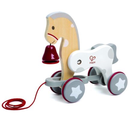 Дървена играчка за дърпане Пони, 25.5 см х 24.3 см х 10.5 см, Hape