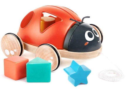 Дървена играчка за дърпане и сортиране Калинка, 20 см, Hape