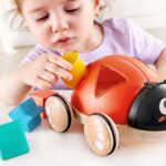 Дървена играчка за дърпане и сортиране Калинка, 20 см, Hape - Image 4