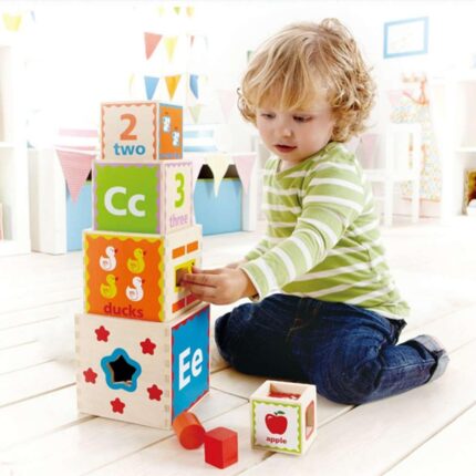 Дървени кубчета за сортиране 10 части, Hape
