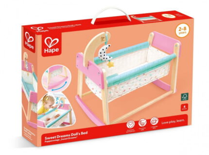 Дървено люлеещо се легло за кукли, Hape