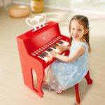 Дървено светлинно пиано и стол червено, Hape