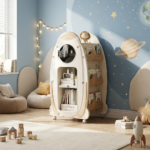 Детска библиотека за книги с въртящ се дизайн кафява, Feelkids - Image 3
