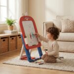 Детска дъска за рисуване 2 в 1 зайче червена, Feelkids
