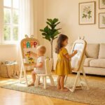 Детска дъска за рисуване 3 в 1 кафяво зайче, Feelkids - Image 2