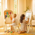 Детска дъска за рисуване 3 в 1 кафяво зайче, Feelkids
