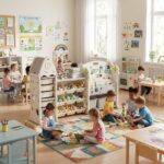 Детска етажерка за играчки с 17 отделения и кутии бяла, Feelkids - Image 3