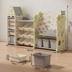 Детска етажерка за играчки с 17 отделения и кутии зелена, Feelkids - Image 9