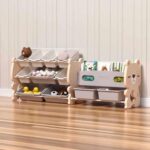 Детска етажерка за играчки Мече с кошници и рафтове розова, Feelkids - Image 4